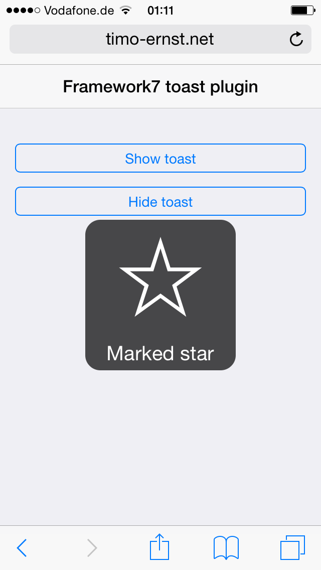 Toast plugin screenshot